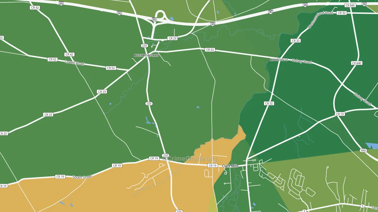 Walesville, NY Map of Arson Rates