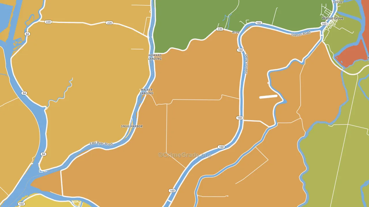 Walker Landing, CA Map of Arson Rates