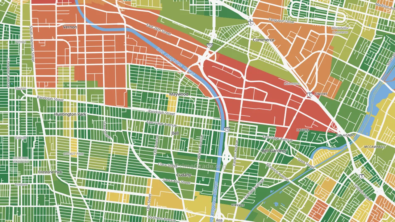Walker, Maywood, CA Map of Arson Rates