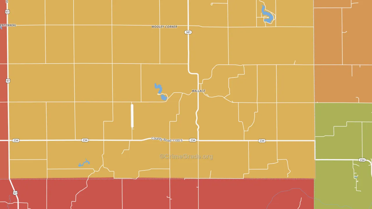 Wallace, IN Map of Arson Rates