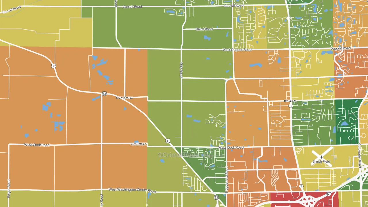 Wallen, IN Map of Arson Rates