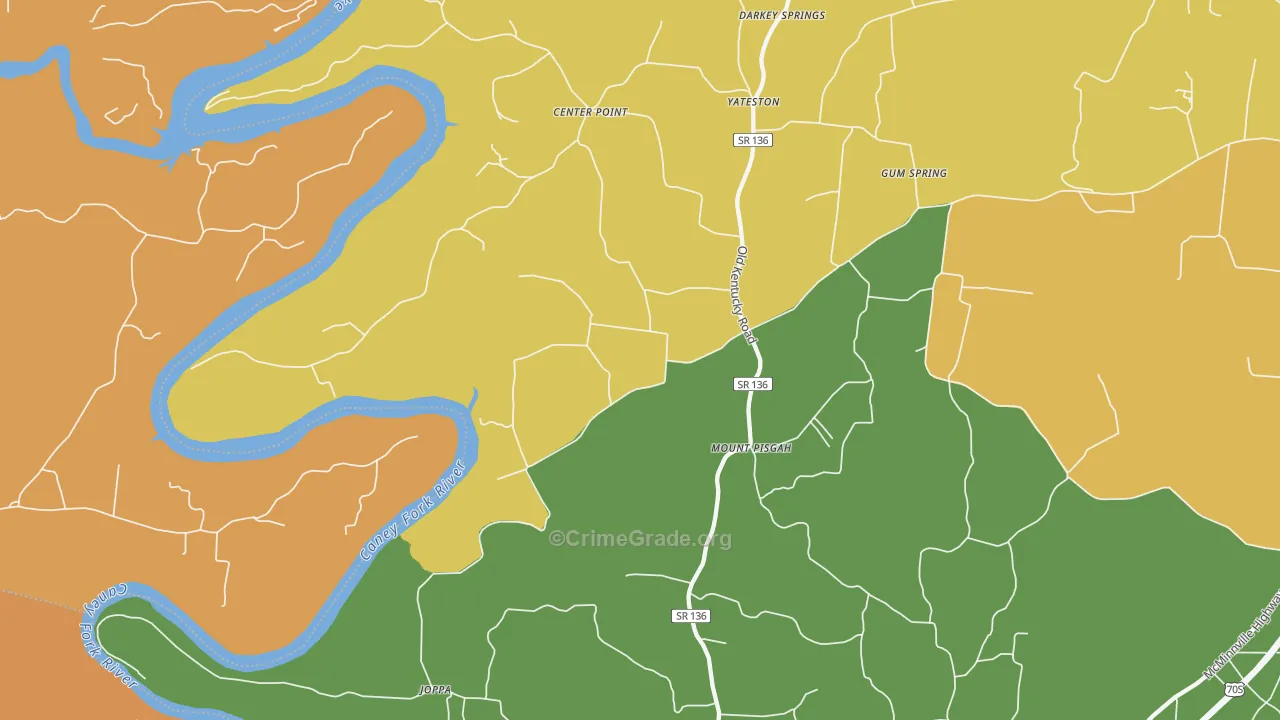 Walling, TN Map of Arson Rates