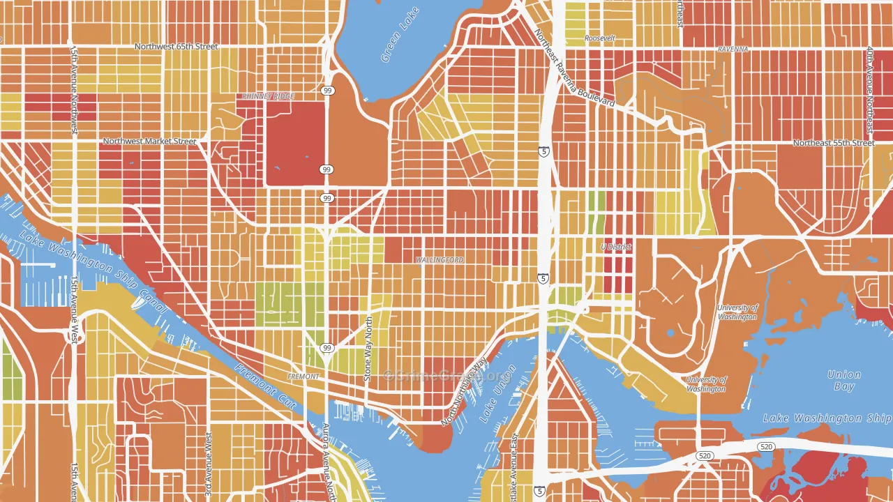 Wallingford, Seattle, WA Map of Arson Rates