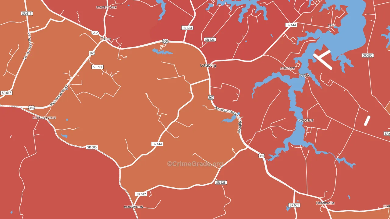 Walmsley, VA Map of Arson Rates