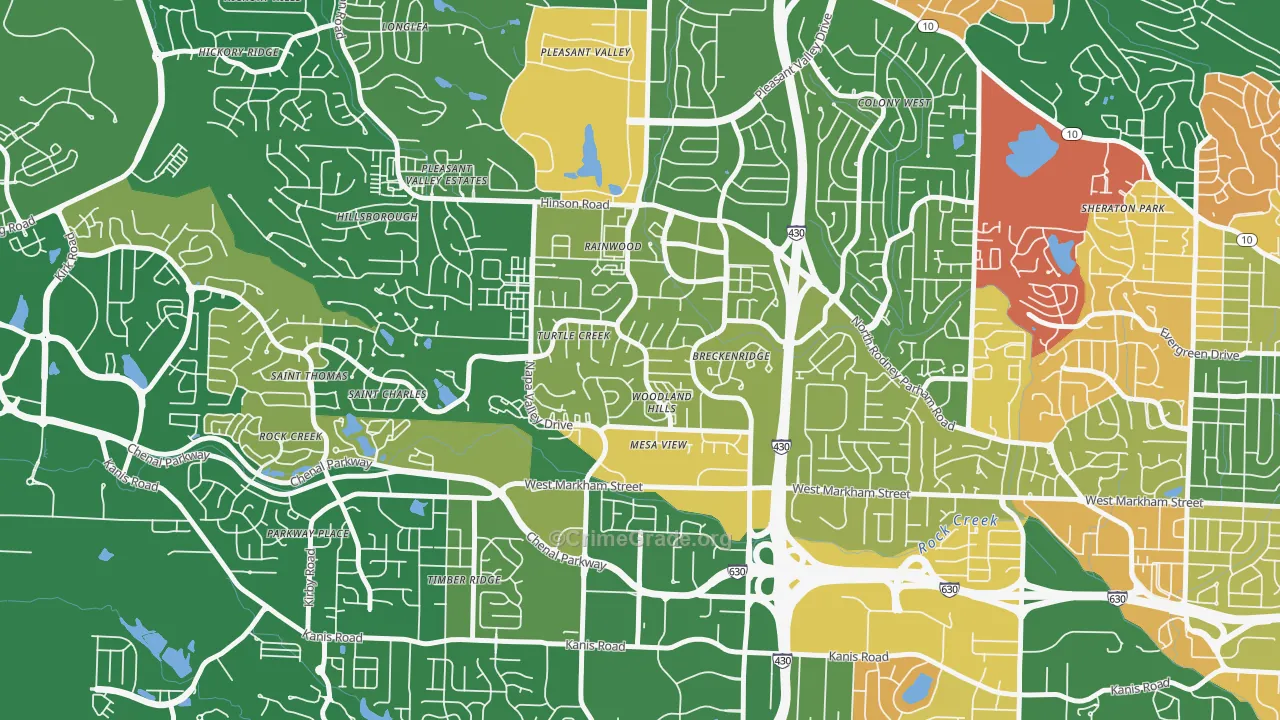 Walnut Valley, Little Rock, AR Map of Arson Rates