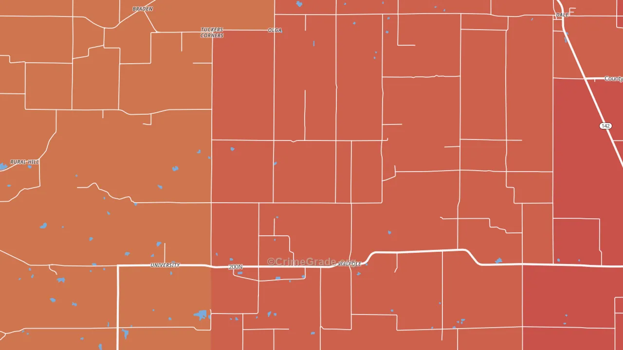 Walpole, IL Map of Arson Rates
