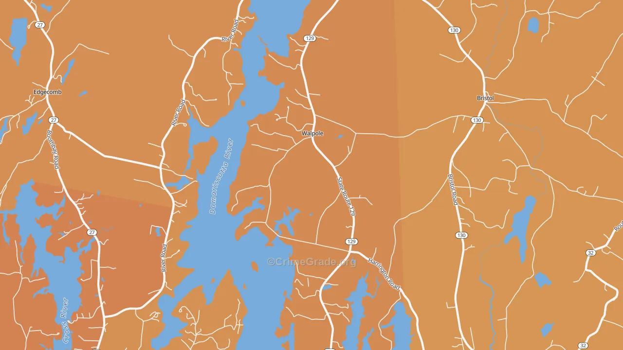 Walpole, ME Map of Arson Rates