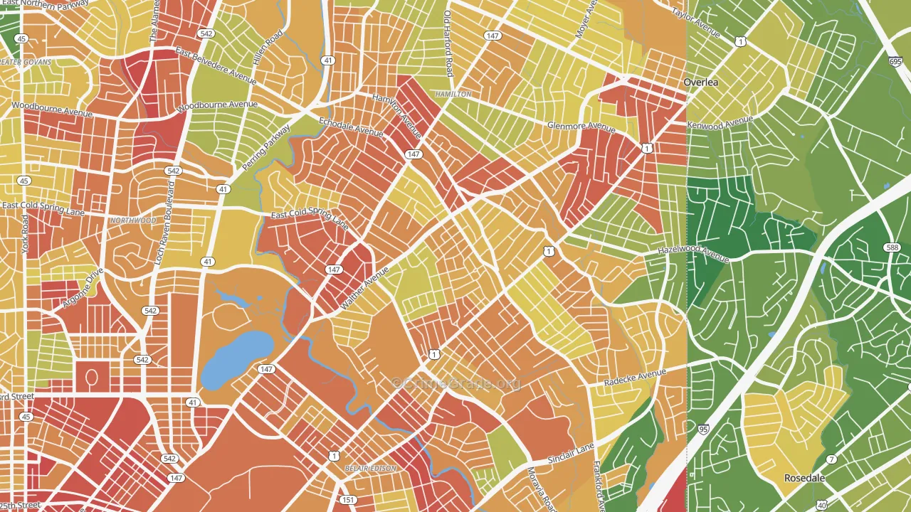 Waltherson, Baltimore, MD Map of Arson Rates