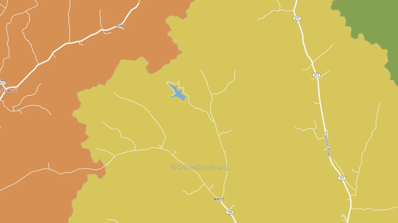 Waltz, KY Map of Arson Rates