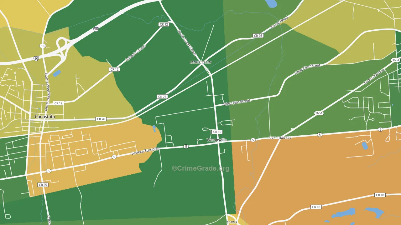Wampsville, NY Map of Arson Rates