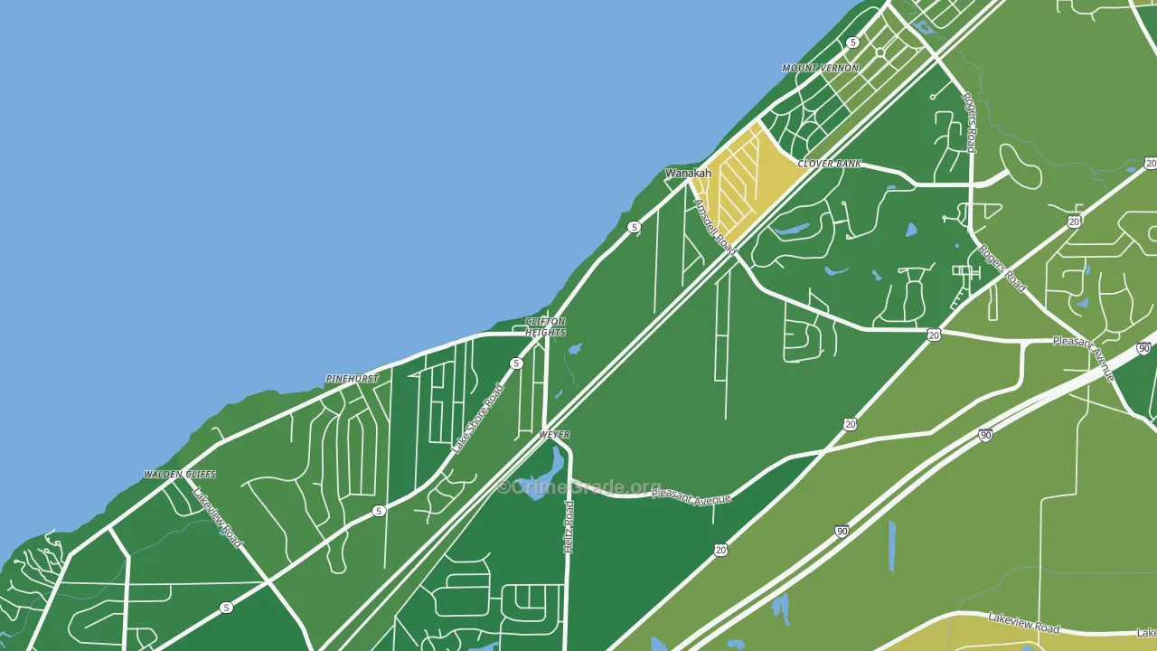 Wanakah, NY Map of Arson Rates