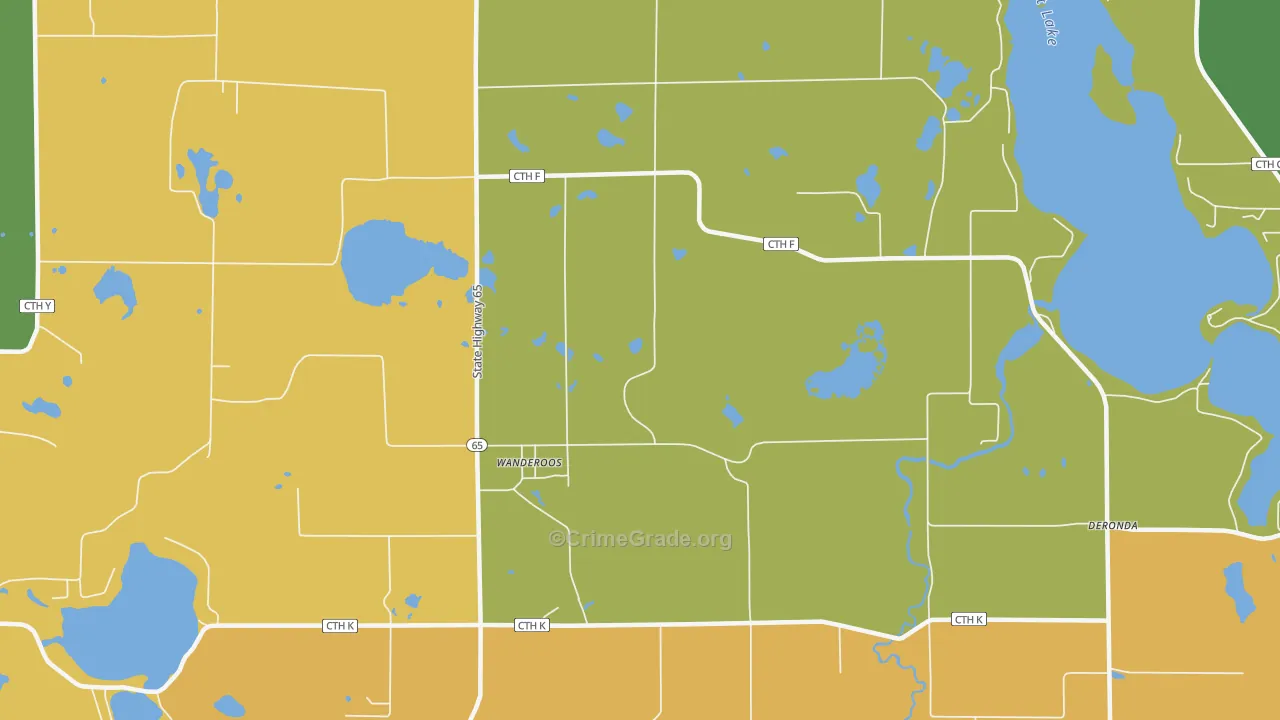 Wanderoos, WI Map of Arson Rates