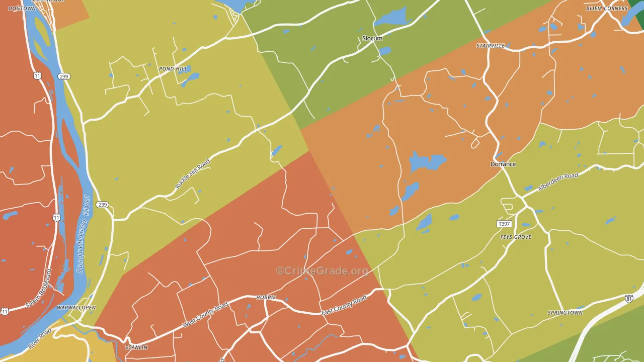 Wapwallopen, PA Map of Arson Rates
