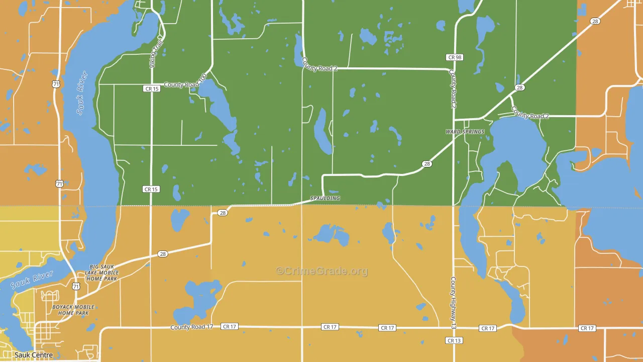 Ward Springs, MN Map of Arson Rates