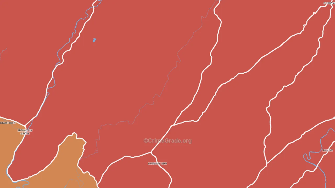 Warm Springs, VA Map of Arson Rates