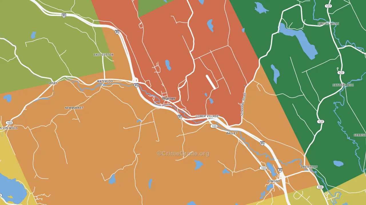 Warner, NH Map of Arson Rates