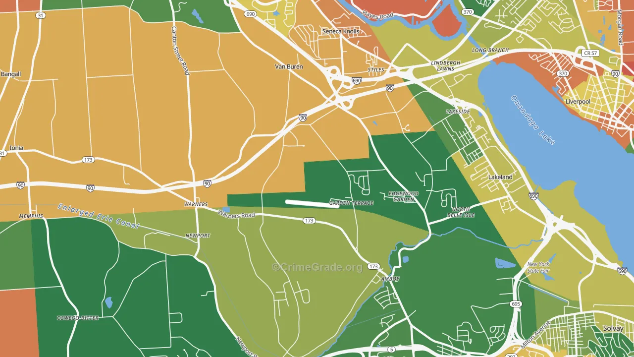 Warners, NY Map of Arson Rates