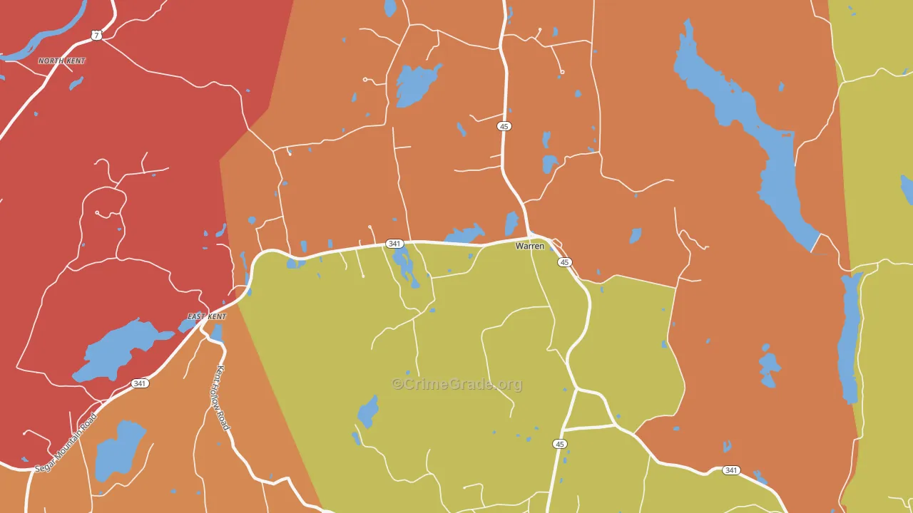 Warren, CT Map of Arson Rates