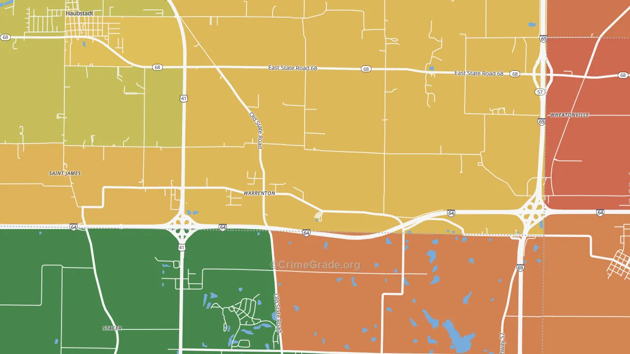 Warrenton, IN Map of Arson Rates