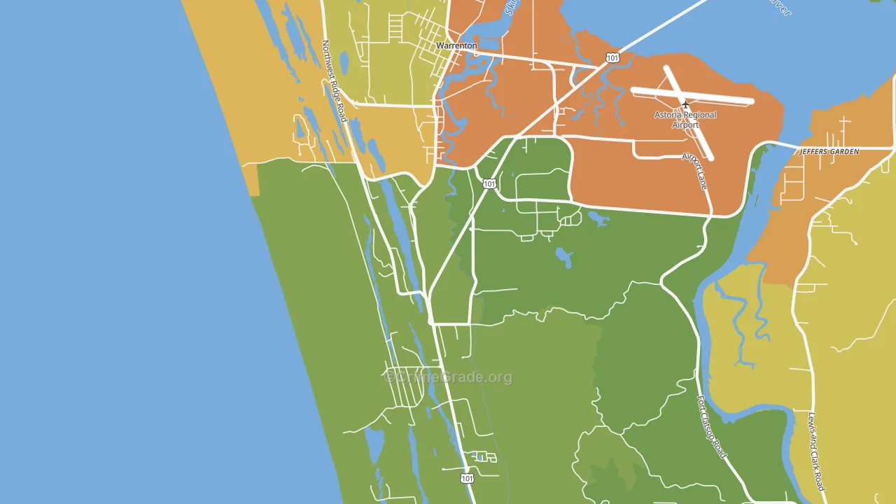 Warrenton, OR Map of Arson Rates