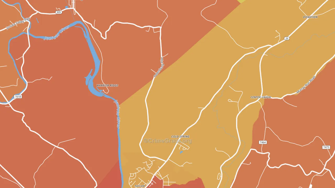 Warrior Ridge, PA Map of Arson Rates