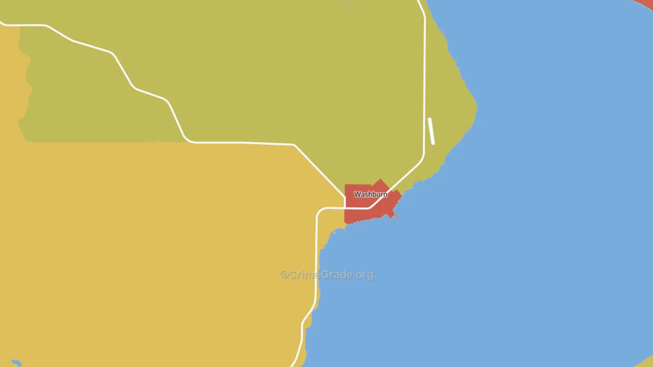 Washburn, WI Map of Arson Rates