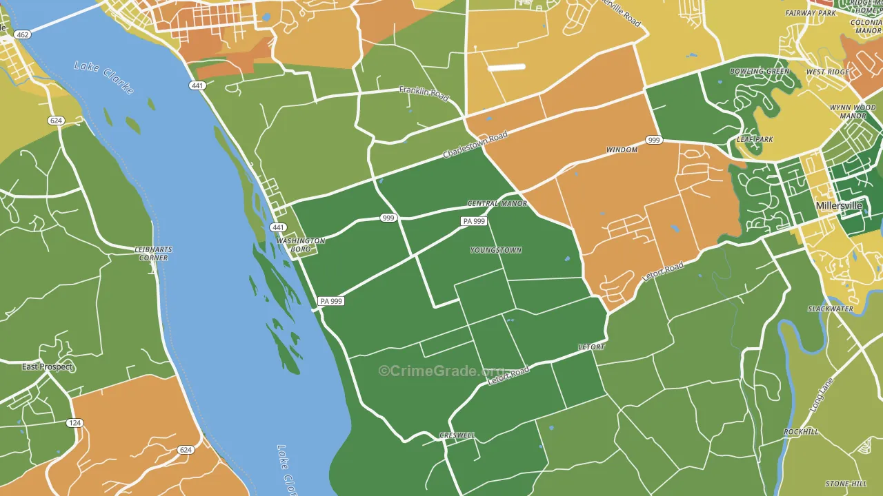 Washington Boro, PA Map of Arson Rates