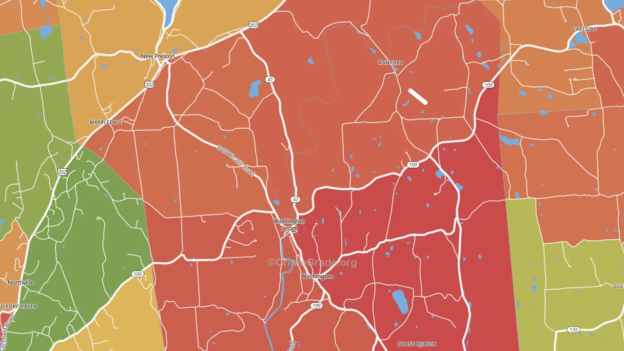 Washington Depot, CT Map of Arson Rates