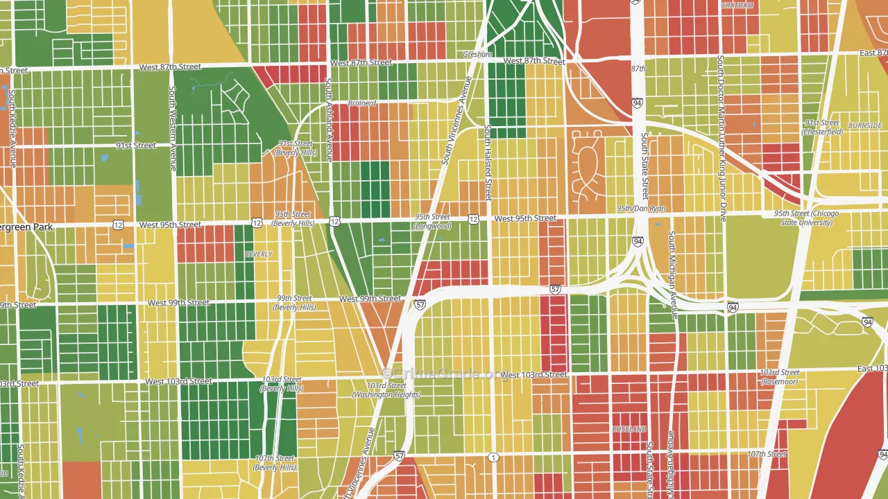 Washington Heights, Chicago, IL Map of Arson Rates