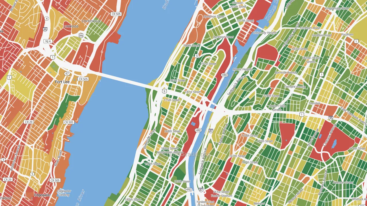 Washington Heights, Manhattan, NY Map of Arson Rates