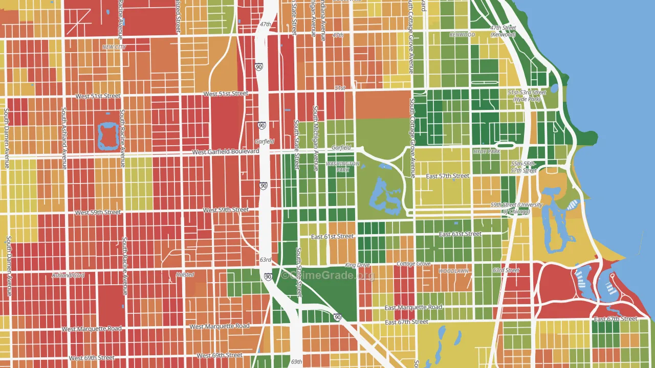 Washington Park, Chicago, IL Map of Arson Rates