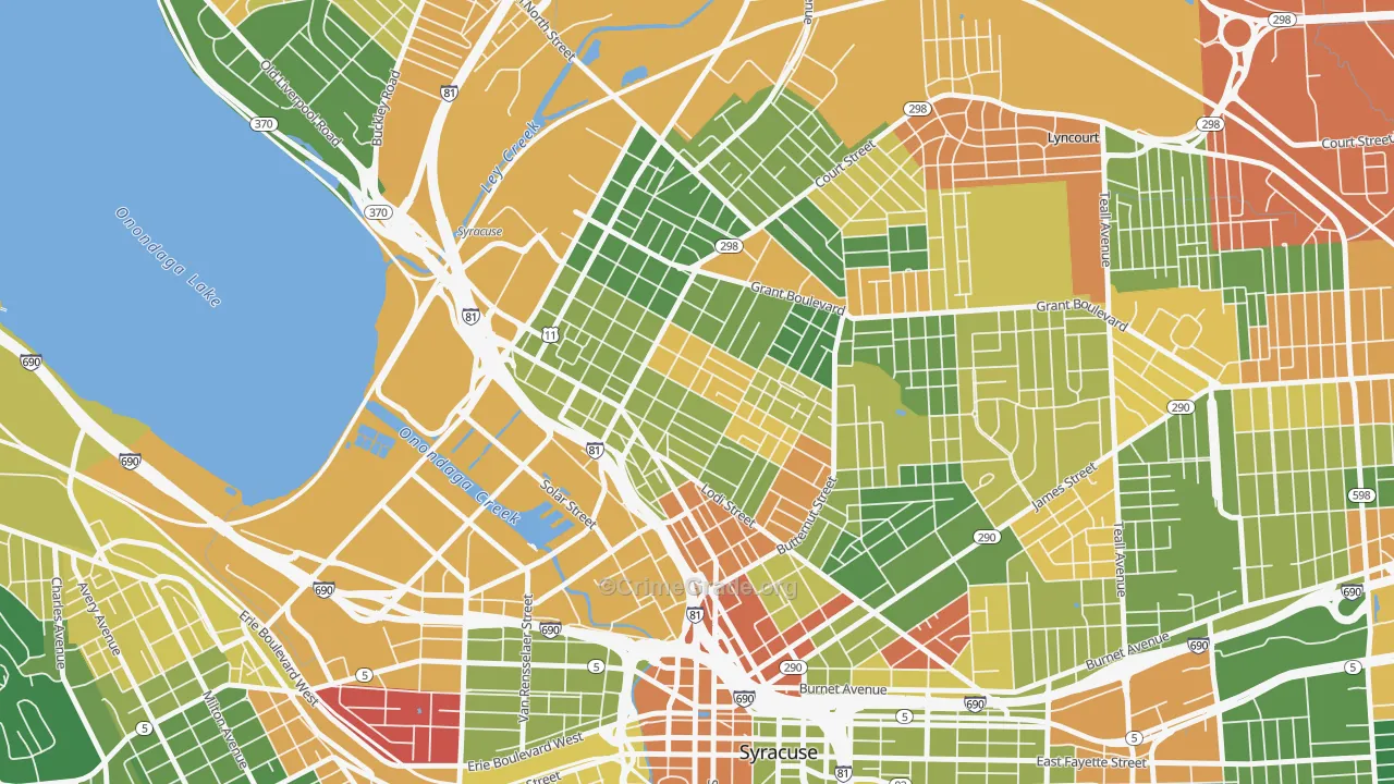 Washington Square, Syracuse, NY Map of Arson Rates