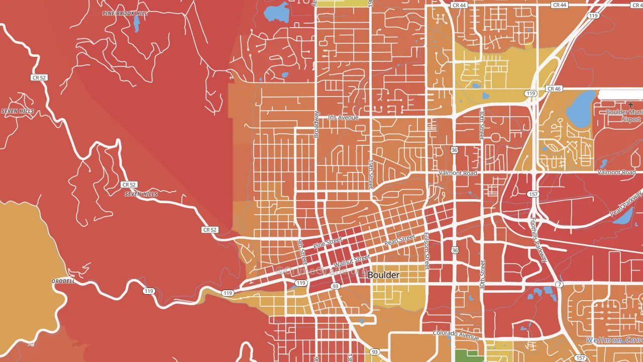 Washington Village, Boulder, CO Map of Arson Rates