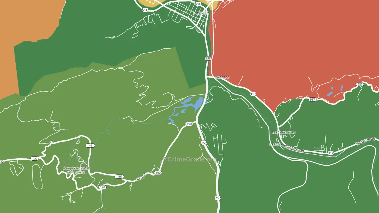 Wasioto, KY Map of Arson Rates