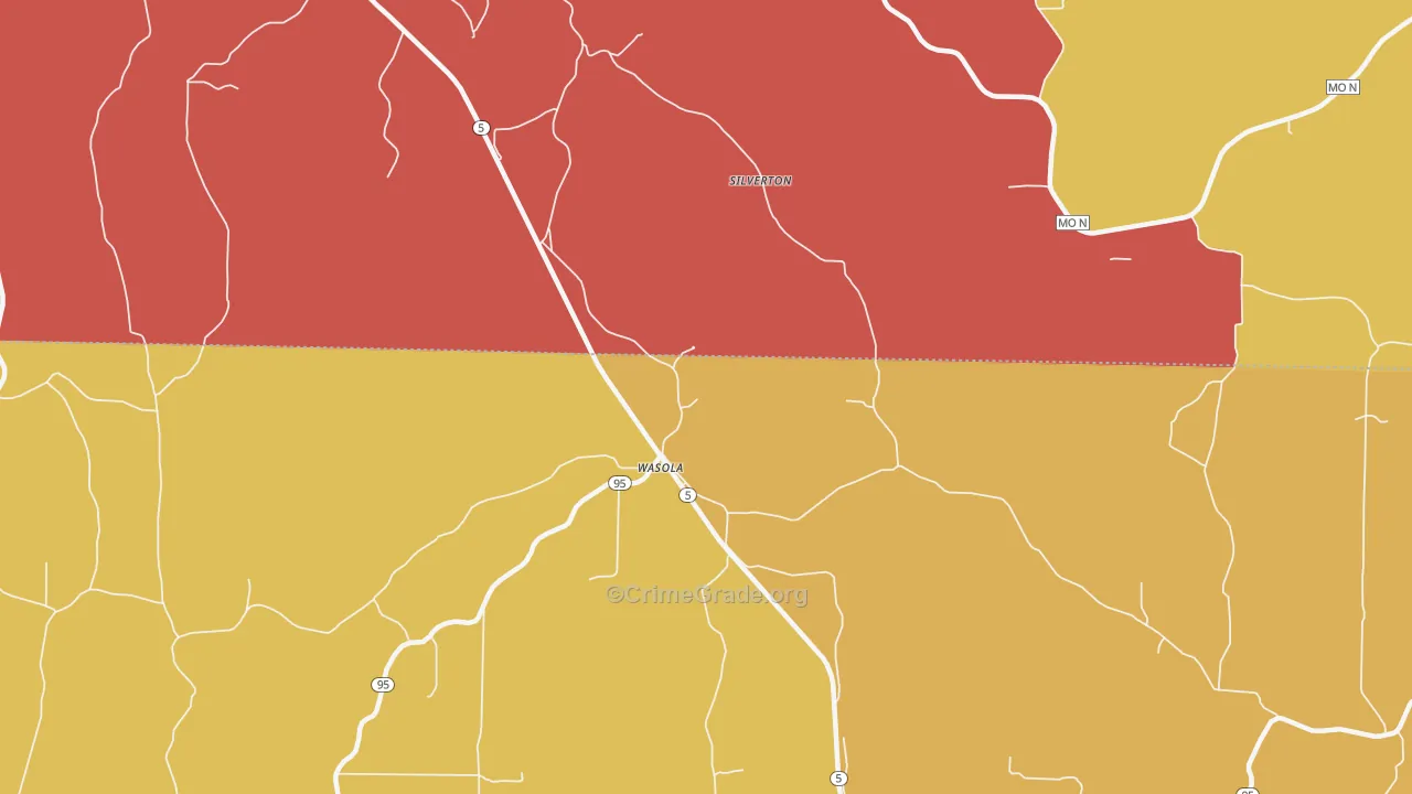 Wasola, MO Map of Arson Rates