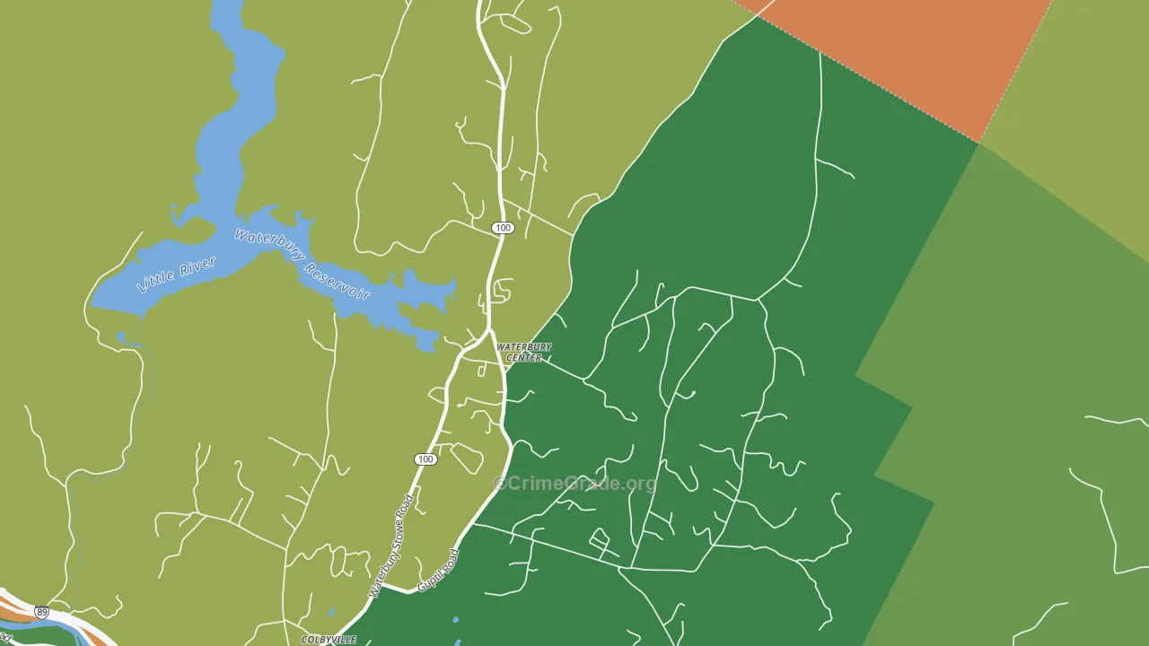 Waterbury Center, VT Map of Arson Rates