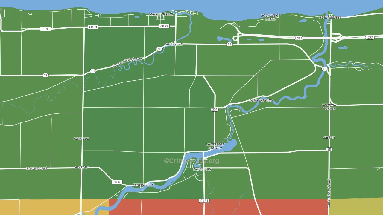 Waterport, NY Map of Arson Rates