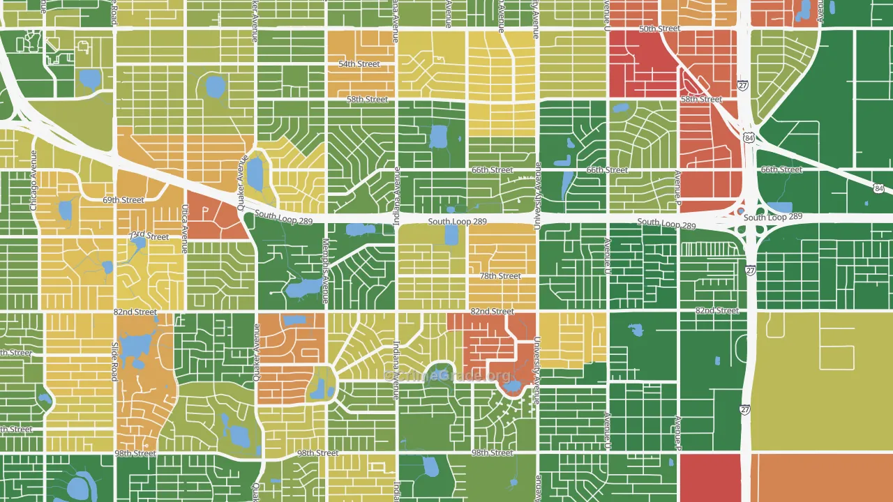 Waters, Lubbock, TX Map of Arson Rates