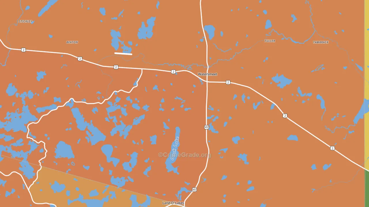Watersmeet, MI Map of Arson Rates