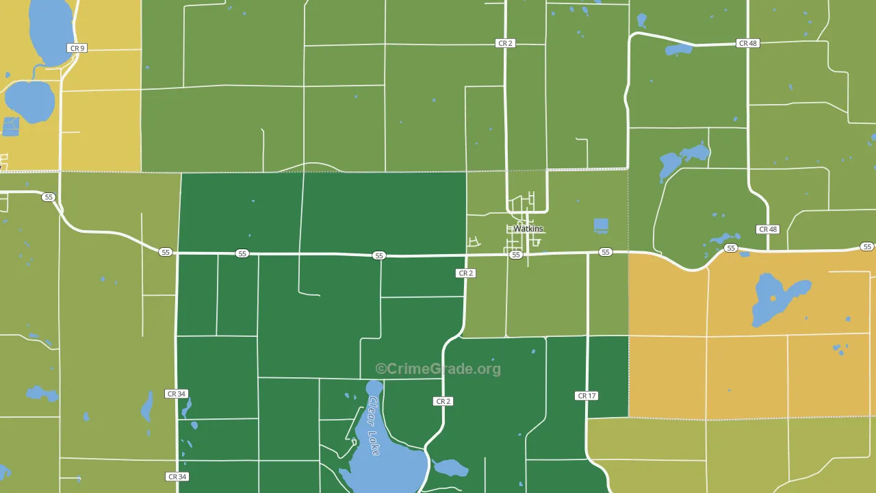 Watkins, MN Map of Arson Rates