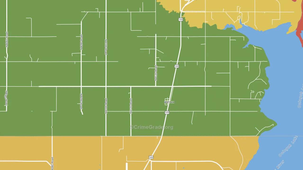 Watova, OK Map of Arson Rates