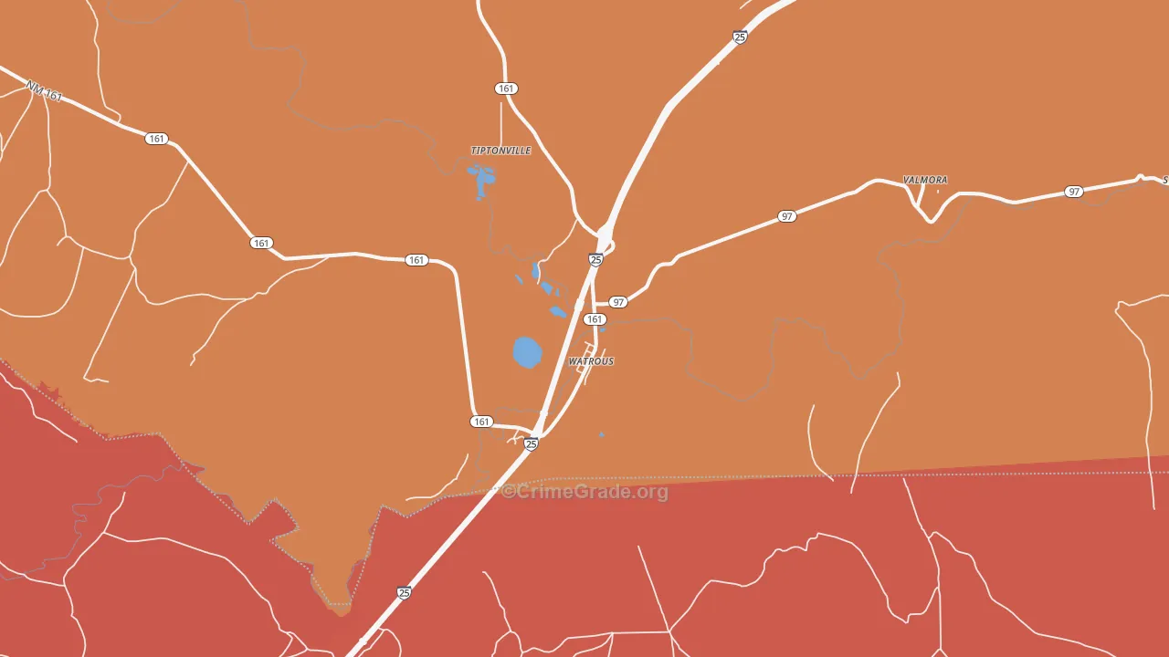 Watrous, NM Map of Arson Rates