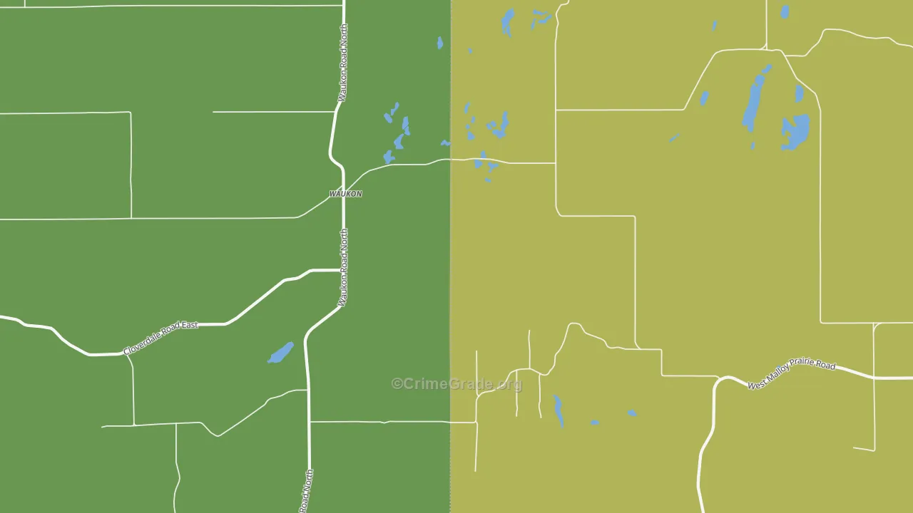 Waukon, WA Map of Arson Rates
