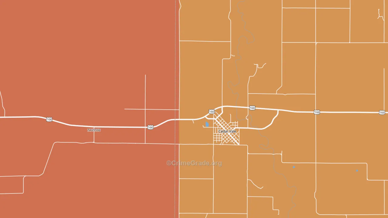 Wauneta, KS Map of Arson Rates