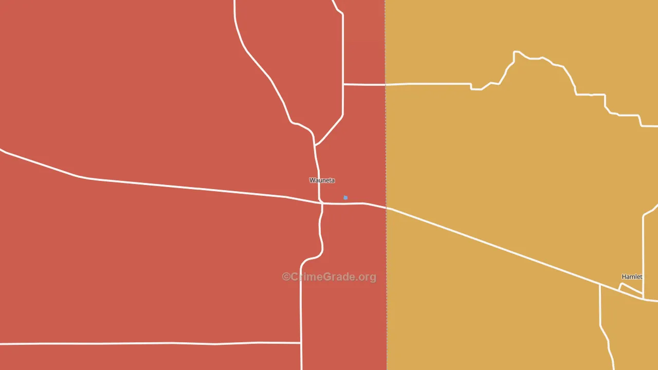Wauneta, NE Map of Arson Rates