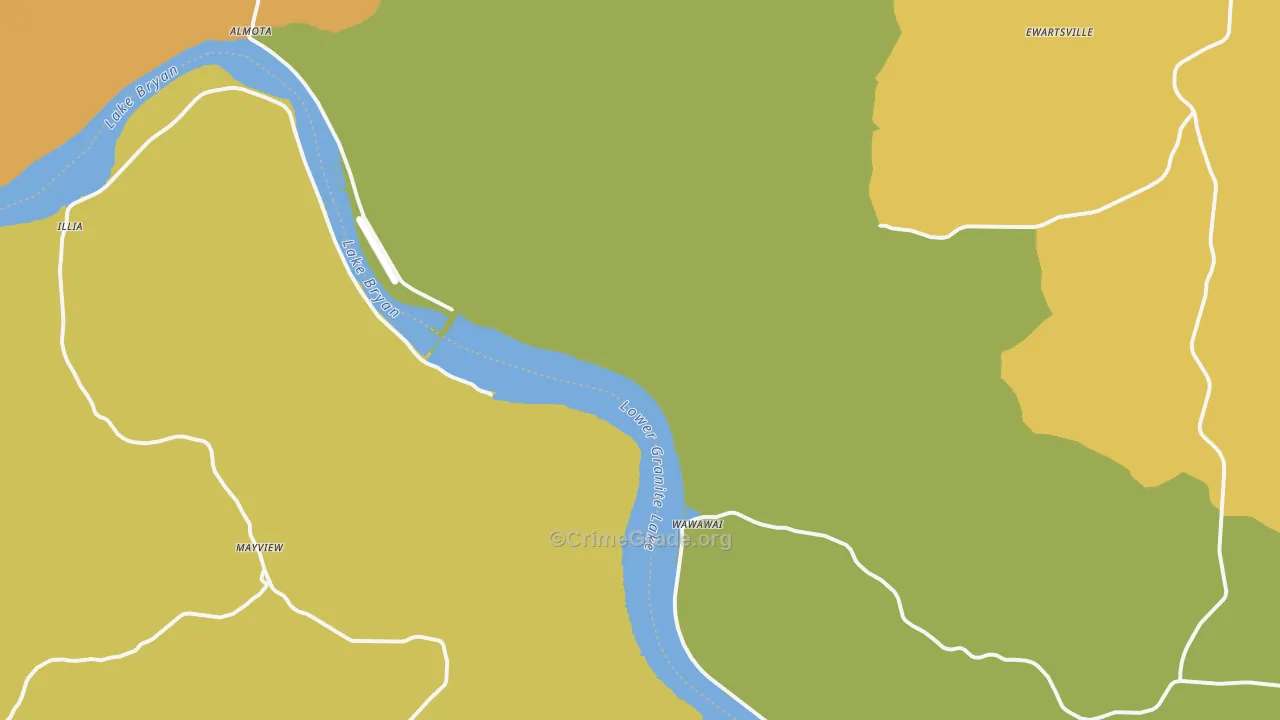 Wawawai, WA Map of Arson Rates