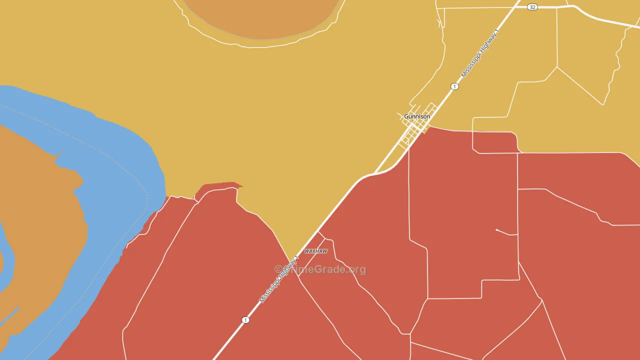 Waxhaw, MS Map of Arson Rates