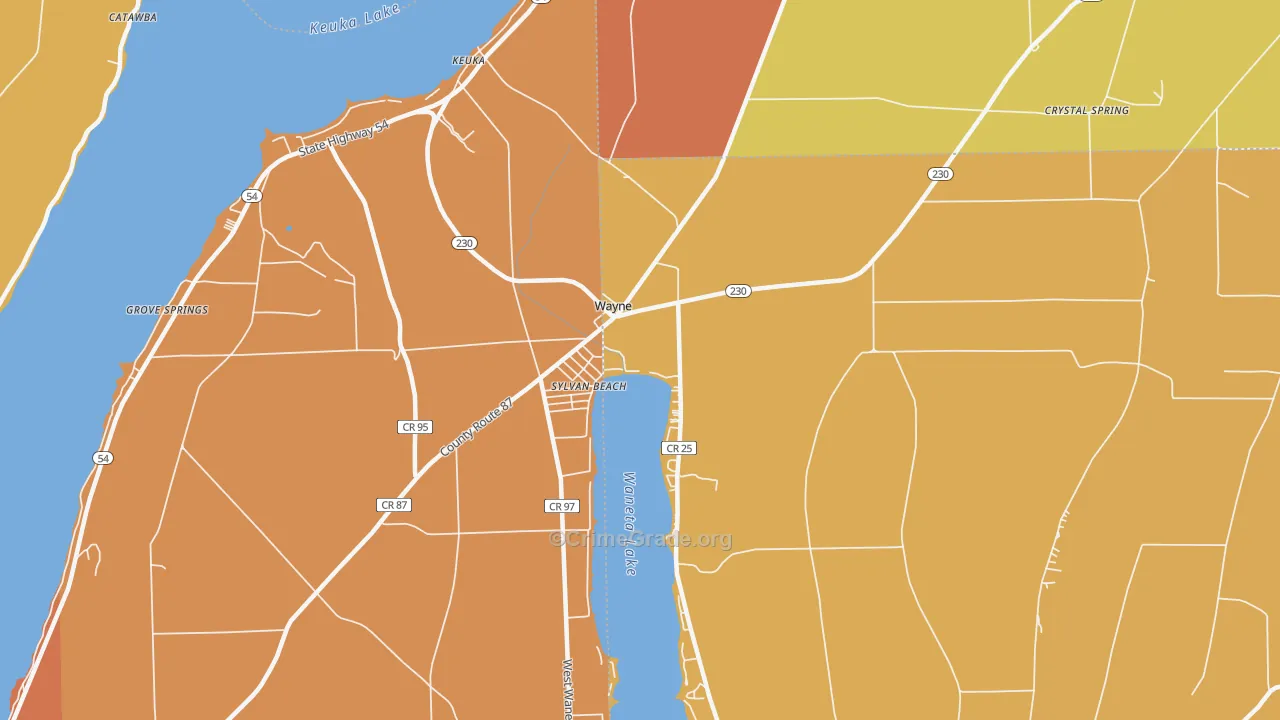 Wayne, NY Map of Arson Rates