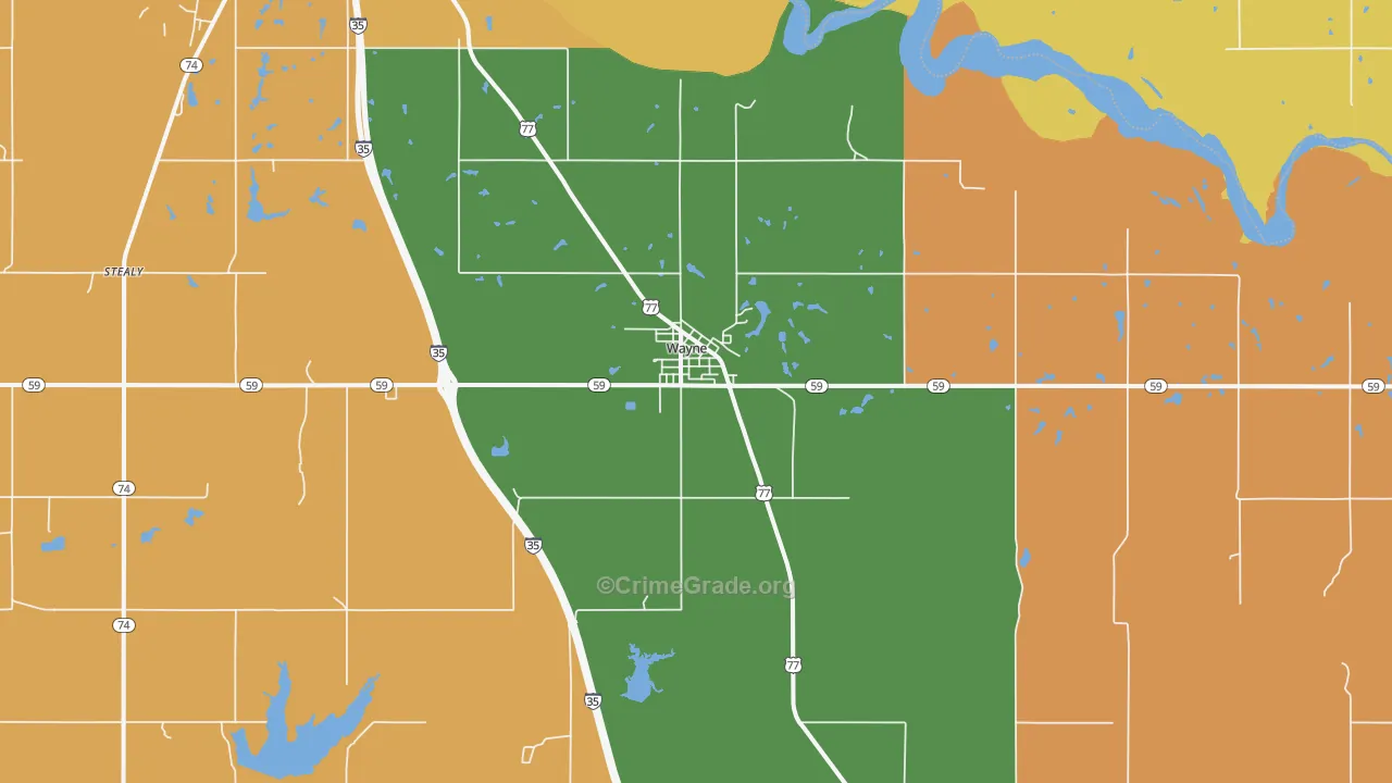Wayne, OK Map of Arson Rates