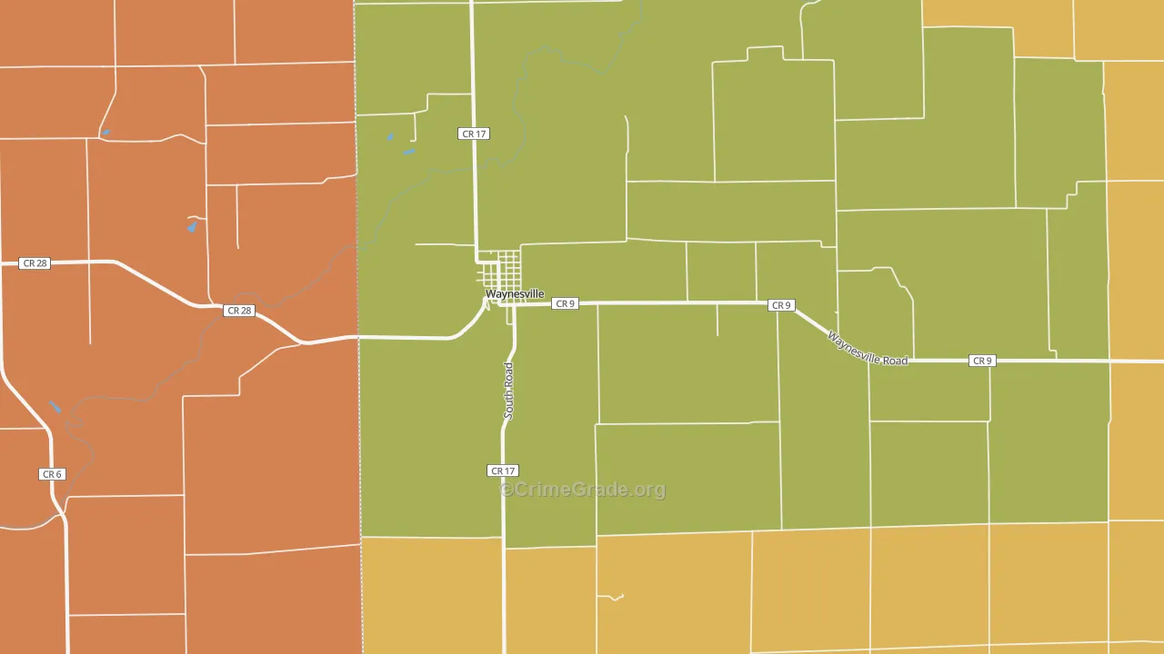 Waynesville, IL Map of Arson Rates